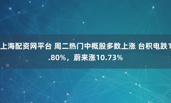 上海配资网平台 周二热门中概股多数上涨 台积电跌1.80%，蔚来涨10.73%
